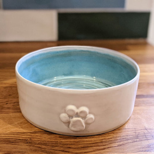 Lawoofs of Devon Ceramic Dog Water/Food Bowl - Blue
