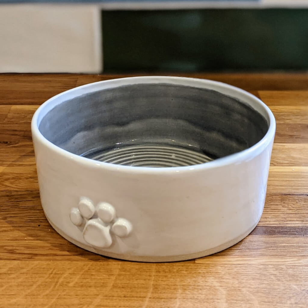 Lawoofs of Devon Ceramic Dog Bowl Grey